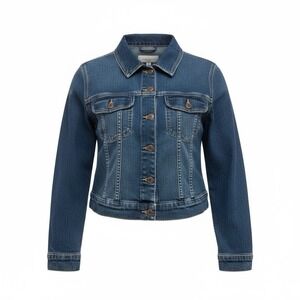 Silver Women's‎ Denim Jacket Size Large Trucker Dark Wash
